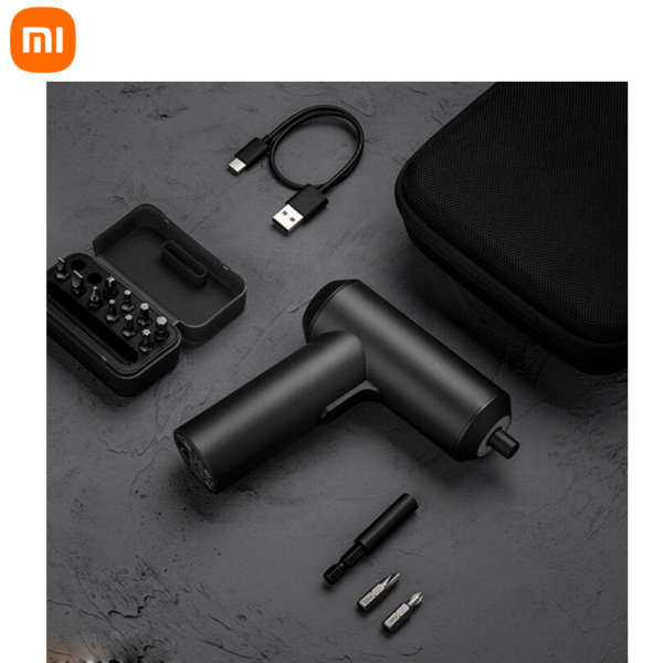 Xiaomi Mi Electric Screwdriver 3.6V, Cordless Rechargeable Electric Screwdriver (With 12Pcs S2 Screw Bits ) - Black