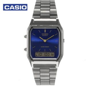 Casio AQ-230GG-2ADF (D183) Unisex Vintage Analog and Digital Watch Blue Dial