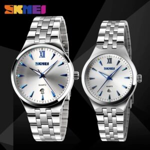Skmei SK 9071RG couple watch  full steel wristwatch - Rose Gold