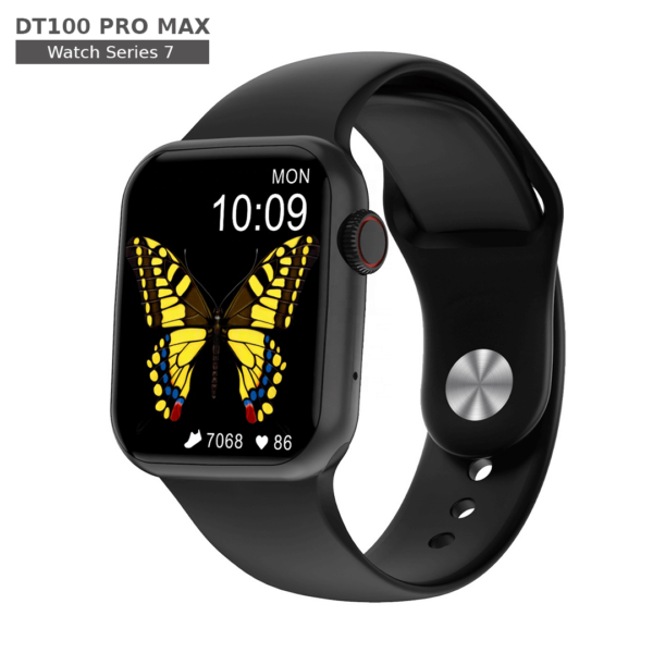 DT100 Pro Max Series 7 Smartwatch With 1.78" Infinite Screen & Wireless Charger - Black