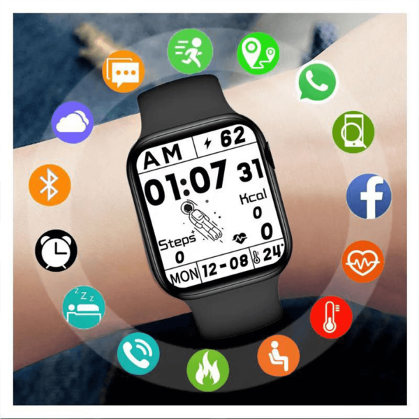 Jachi & Muchi Watch Series 7 Smartwatch With 2 Straps, 1.75 Inch Display - Black