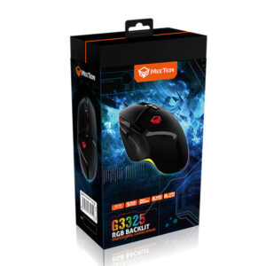 Meetion Hades MT-G3325 Professional RGB Gaming Mouse, 10000 dpi - Black