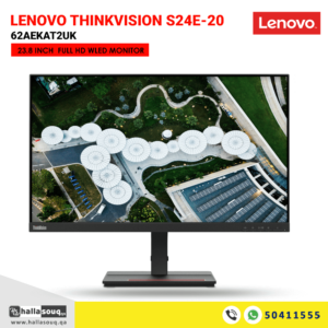 Lenovo ThinkVision S24e-20 62AEKAT2UK, 23.8 Inch WELD FHD Monitor - Raven Black