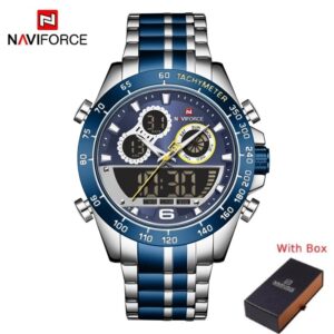 NAVIFORCE NF 9188 Sports Stainless Steel Man Wristwatch - Gold