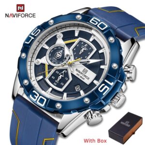 NAVIFORCE NF 8018 Men's watch Rubber Strap - Blue Yellow