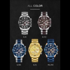 NAVIFORCE NF 8019 Men's Watch Chronograph Sports watch - Gold Gold