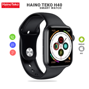 Haino Teko H40 Smart Watch, 40mm With Heart Rate Sensor - Black