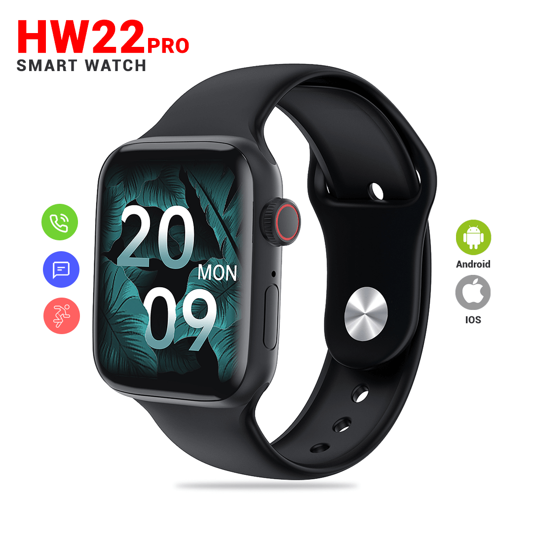 HW22 Pro Smart Watch, 44mm, 1.75 Inch Display With Heart Rate Sensor - Black