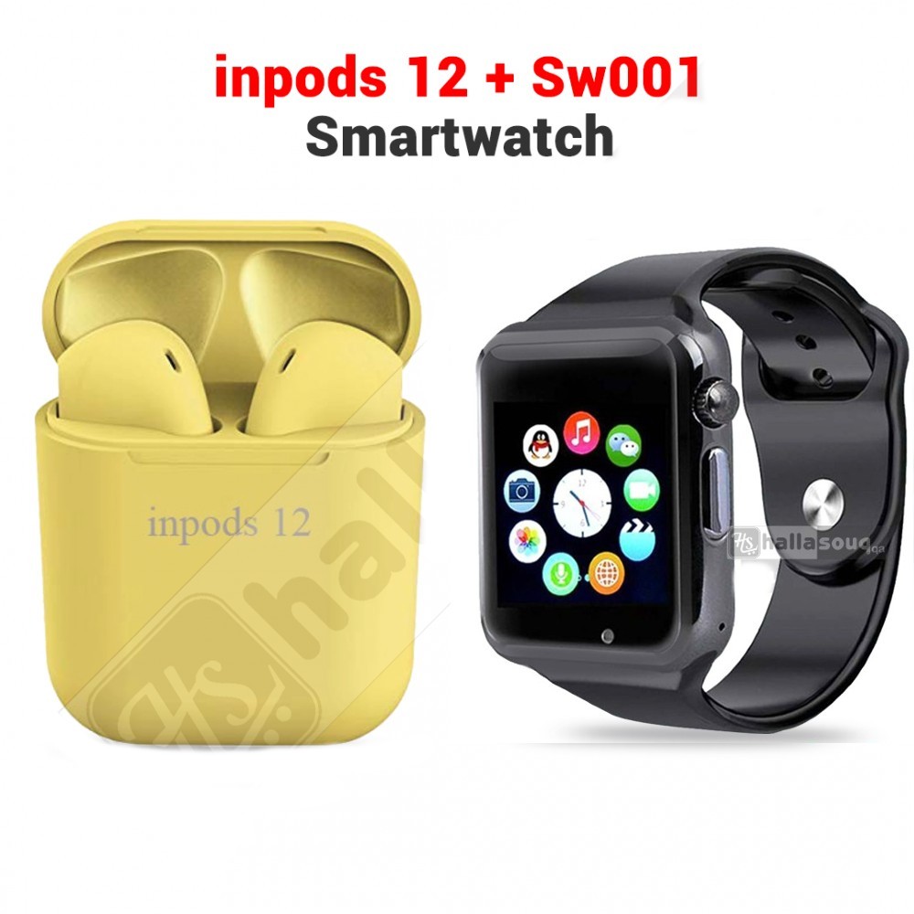 inpods 12 + SW001 Mobile Smartwatch Combo