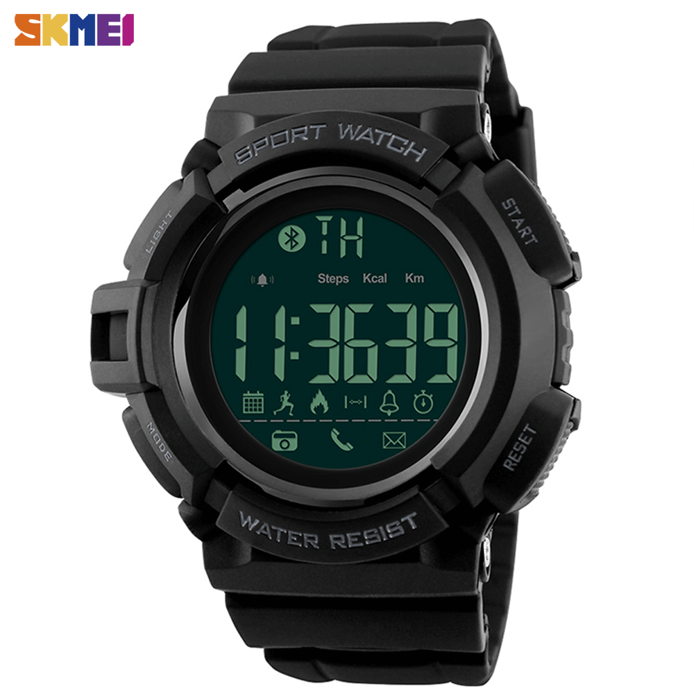 Skmei SK 1245 Men's 5 ATM Waterproof Smart Watch - Black