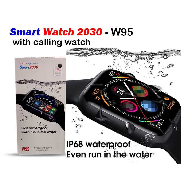 W95 Smart 2030 IP68 Waterproof Smartwatch - Black