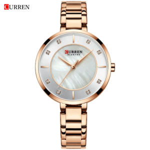 Curren 9051 Ladies Quartz Watch Chronograph Fashion Casual Stainless Steel - Rose Gold