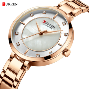 Curren 9051 Ladies Quartz Watch Chronograph Fashion Casual Stainless Steel - Rose Gold