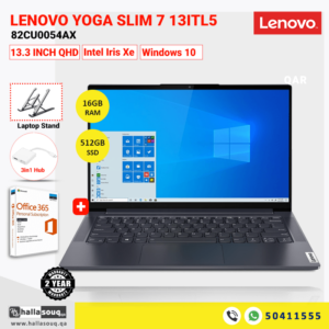 Lenovo Yoga Slim 7 13ITL5 82CU0054AX (Intel Core i7-1165G7, 16GB RAM, 512GB SSD, 13.3" QHD With 2 Years Warranty + office 365 + 3-in-1 Hub) - Grey