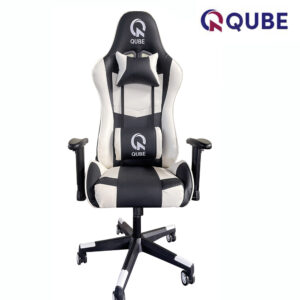 QUBE Levin Gaming Chair - Jet Black & Pearl white