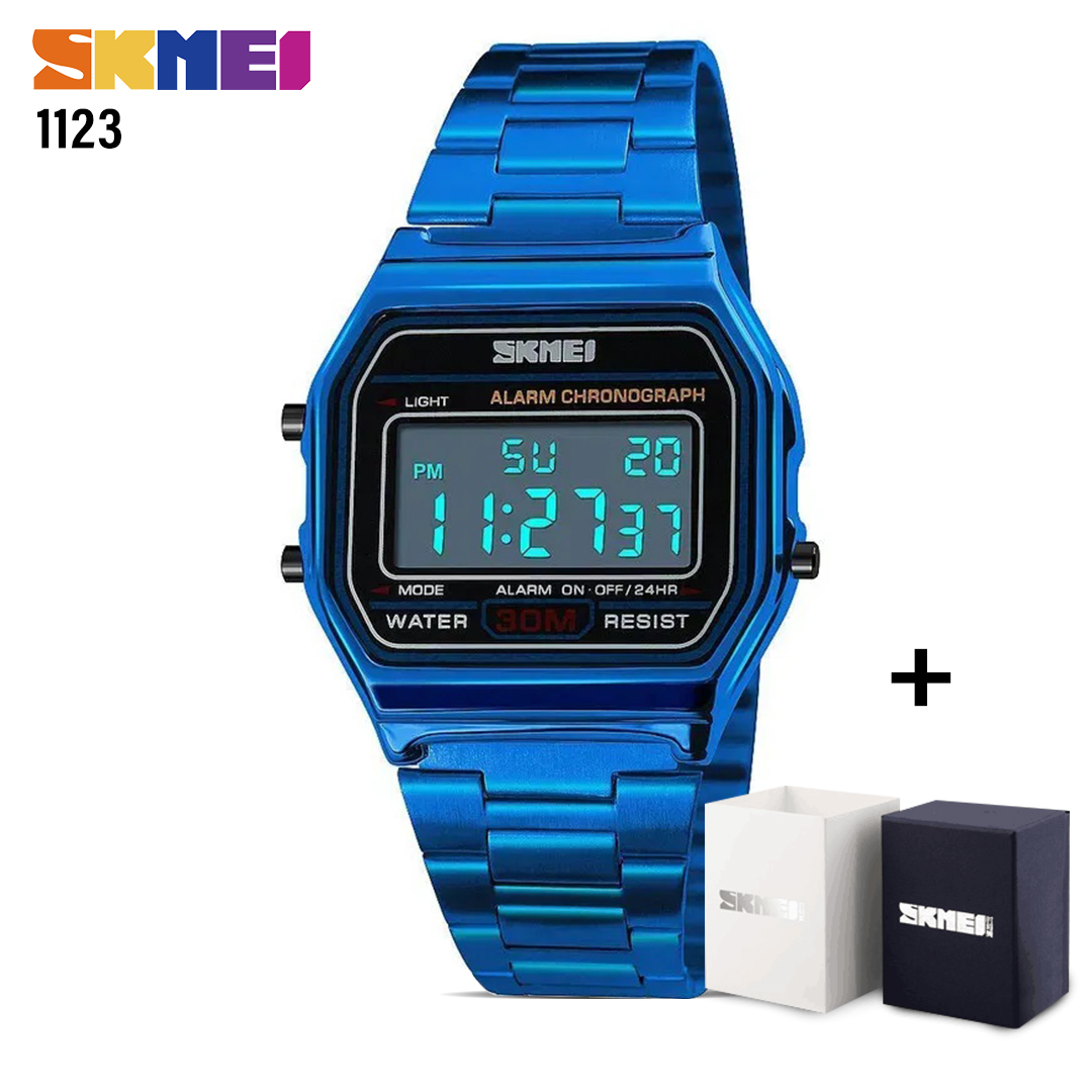 SKMEI SK 1123BU Unisex Watch Stainless Steel LED Digital - Blue