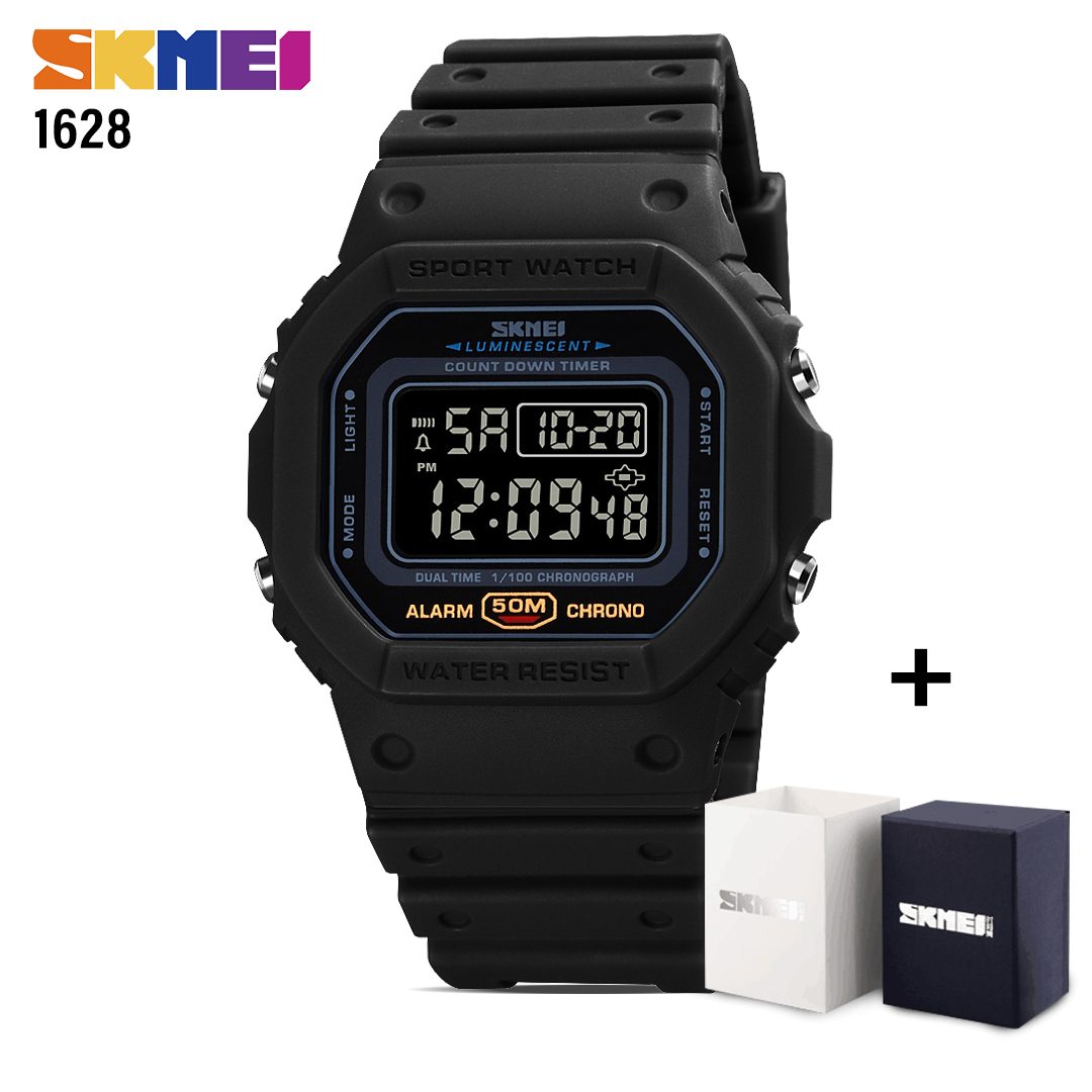 SKMEI SK 1628BKBK Men's watch Multifunctional Digital - Black Black