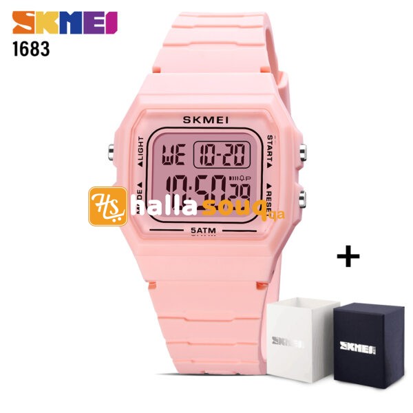 SKMEI SK 1683PK Unisex Sport Watch Led Light Electronic Watch - Pink