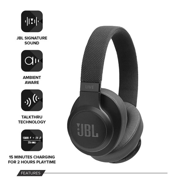 JBL Live 500BT Headphones - Black