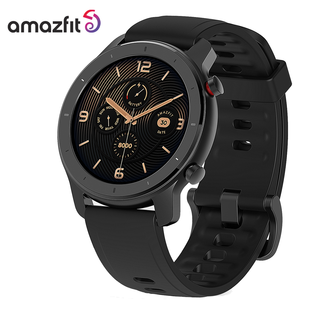 Amazfit GTR 42mm Smart watch heart rate monitor, multi language Smart watch - Starry Black