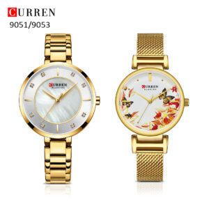 Curren 9051/9053 Ladies Fashion Watch with Stainless Steel Band - 2 PCS