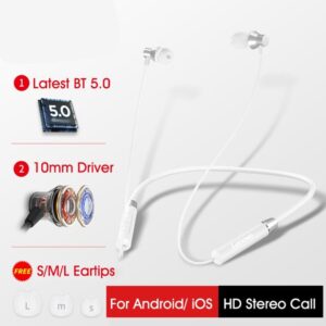 Lenovo HE05 Neckband Bluetooth Headset - White