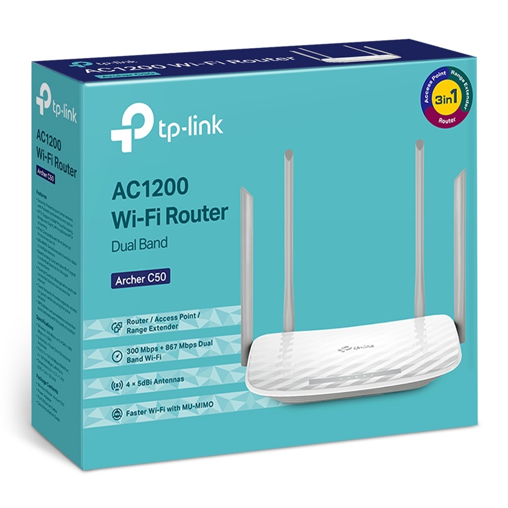 TP-Link Archer C50 AC1200 Wireless Dual Band 4 Lan Port Router