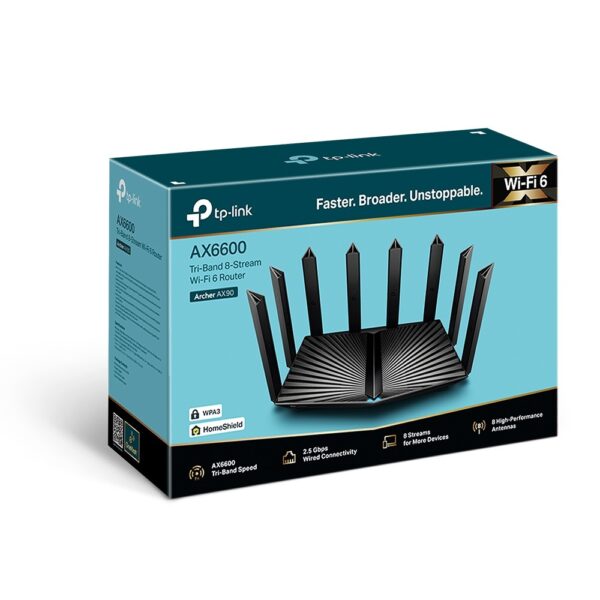 TP-Link Archer AX90 AX6600 Tri-Band Gigabit Wi-Fi 6 Router