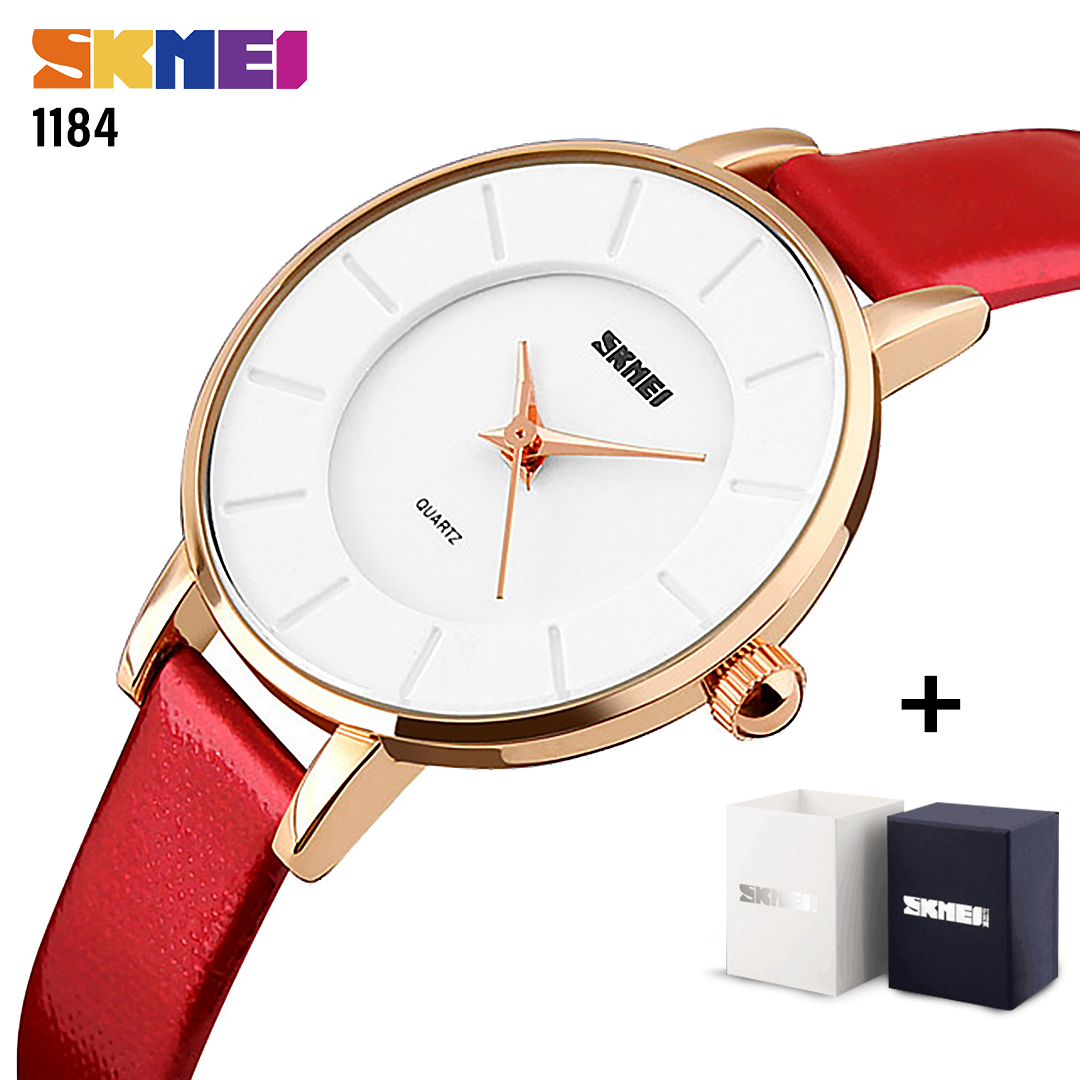 Skmei SK 1184 Casual Watch For Women Analog Leather BUY 1 GET 1 FREE @79QAR