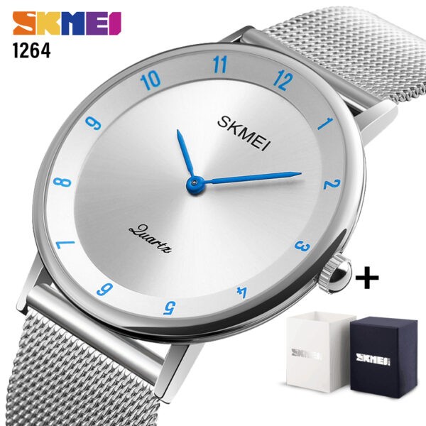 SKMEI SK 1264SIBU Simple Men's Casual Watch - Silver Blue