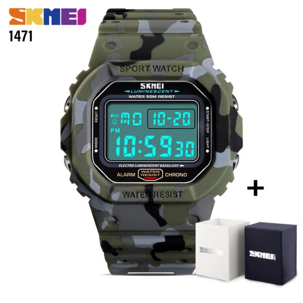 SKMEI SK 1471CMGN Men's Watch Luminous Digital - Green Camouflage