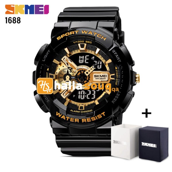 SKMEI SK 1688BKGD Men's Sports Watch - Black Gold