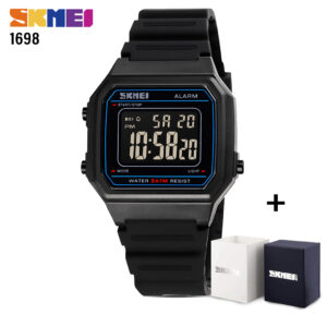 SKMEI SK 1698BKBK Unisex Digital LED Light Wristwatch - Black Black