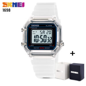 SKMEI SK 1698WT Unisex Digital LED Light Wristwatch - White