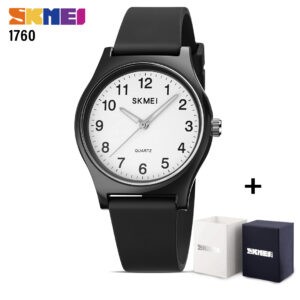 SKMEI SK 1760BKSI Simple Ladies Watch - Black Silver