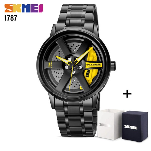 SKMEI SK 1787YL Men's Watch Wheels Design - Yellow