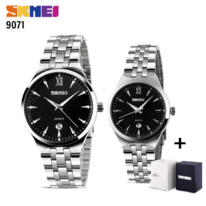 Skmei SK 9071BK couple watch  full steel wristwatch - Black