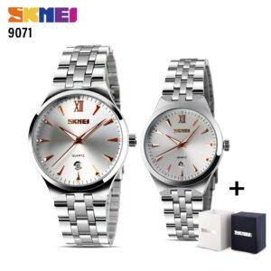 Skmei SK 9071RG couple watch  full steel wristwatch - Rose Gold