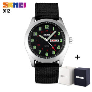 SKMEI SK 9112 Unisex Watch Nylon strap Analog Water resistant Watch - Black