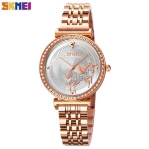 SKMEI SK 1686RGSI Women's Watch with Rhinestone - Rose Gold Silver