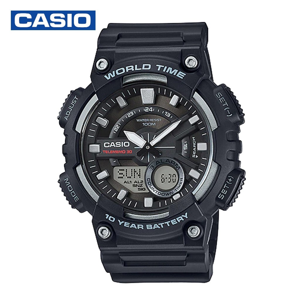 Casio AEQ-110W-1AVDF Mens Sports Analog and Digital Watch Black