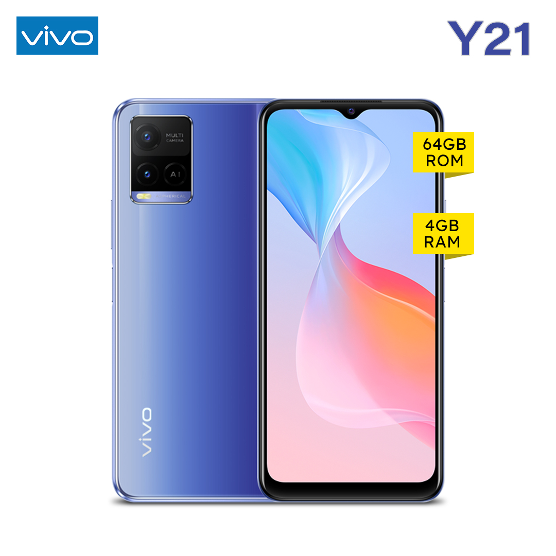 Vivo Y21 (4GB RAM, 64GB Storage) - Metallic Blue