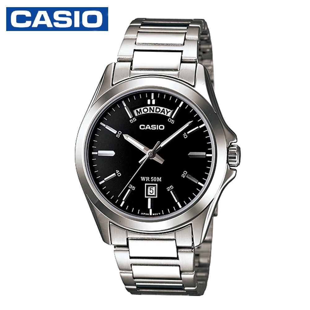 Casio MTP-1370D-1A1VDF Mens Analog Watch Silver and Black
