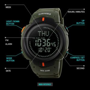 SKMEI SK 1231BK Men's Compass Watch - Black