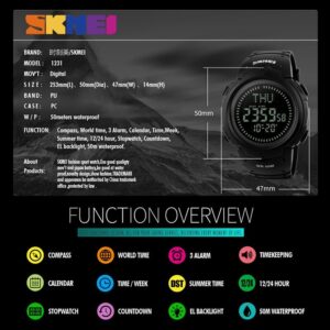 SKMEI SK 1231BK Men's Compass Watch - Black