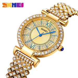 SKMEI SK 1956GD Women's Luxuary Watch with Rhinestone - Gold