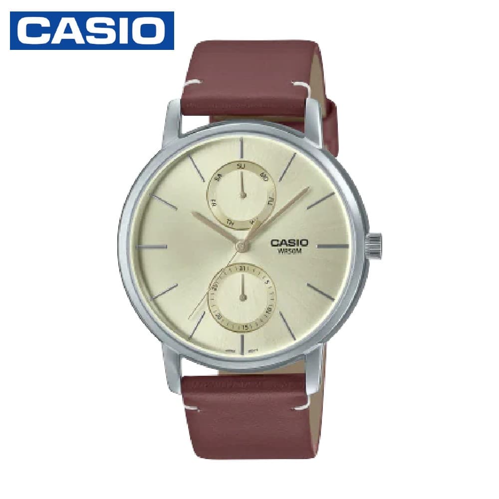 Casio MTP-B310L-9AVDF Analog Men's Dress Leather Watch - Brown