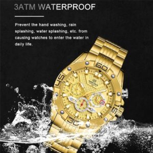 NAVIFORCE NF 8019 Men's Watch Chronograph Sports watch - Gold Gold