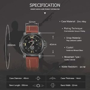 NAVIFORCE NF 9099L  Men's Casual Sports Analog Watch -  Brown