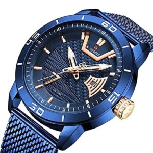 NAVIFORCE NF 9155M  Men's Casual Mesh Strap Analog Watch - Blue